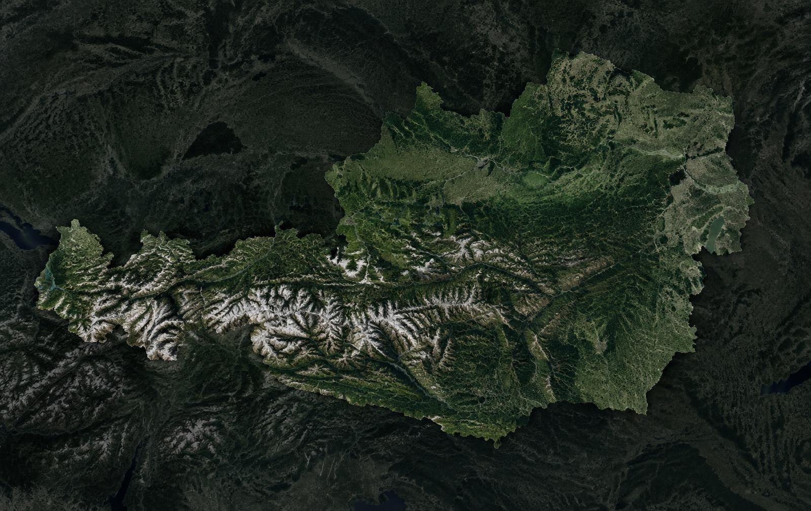 Topografische Darstellung Österreichs